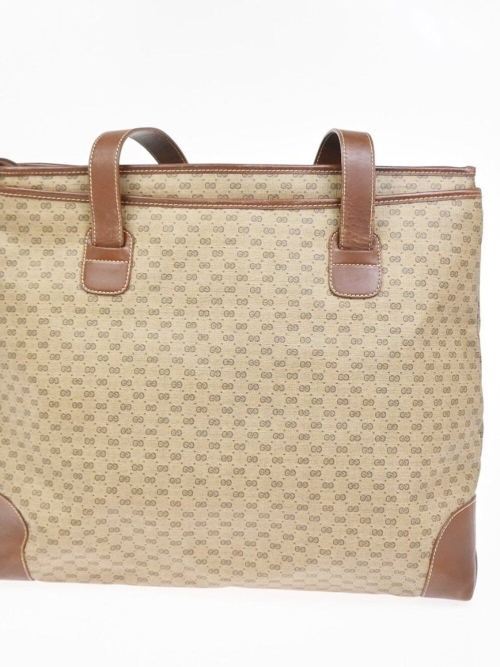 GUCCI Logo Micro GG Pattern Shoulder Tote Bag PVC Leather Brwn GHW Italy 05KC980 - Picture 3 of 16